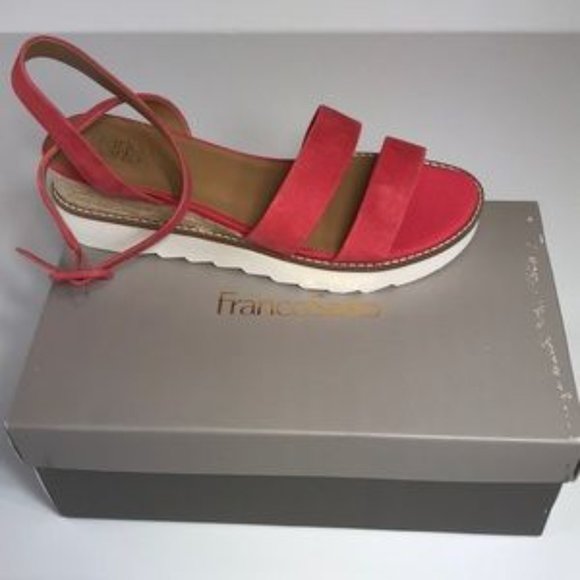 Franco Sarto Connolly Suede Ankle Strap Wedges - Picture 6 of 6